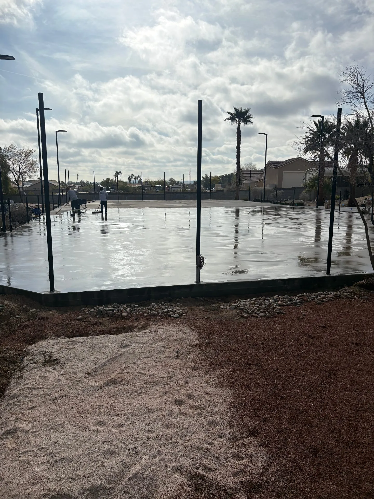 Backyard Post-Tension Tennis Court in Las Vegas