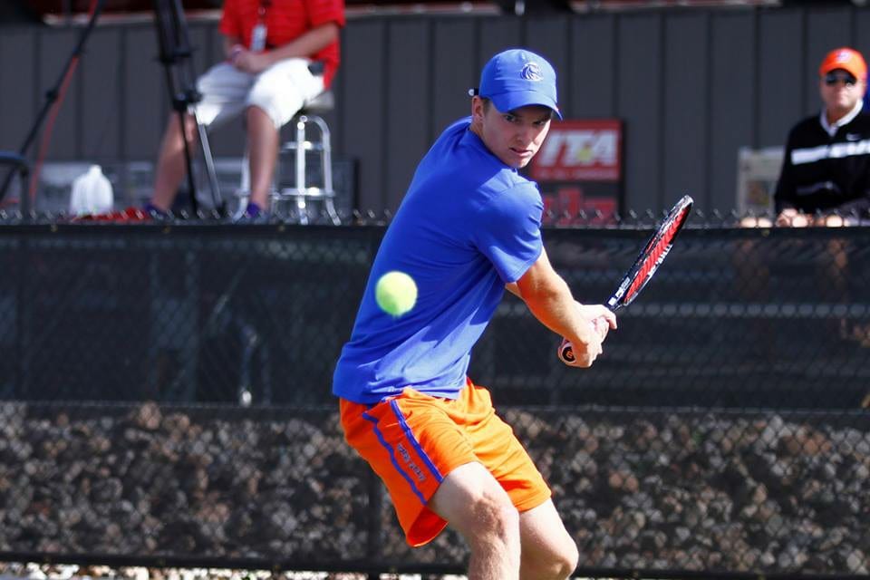 Brian Foley playing competitive tennis