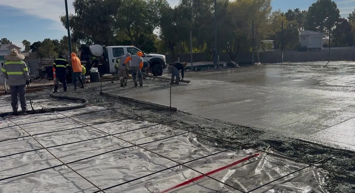 Post-tension court slab built for Summerlin, NV conditions